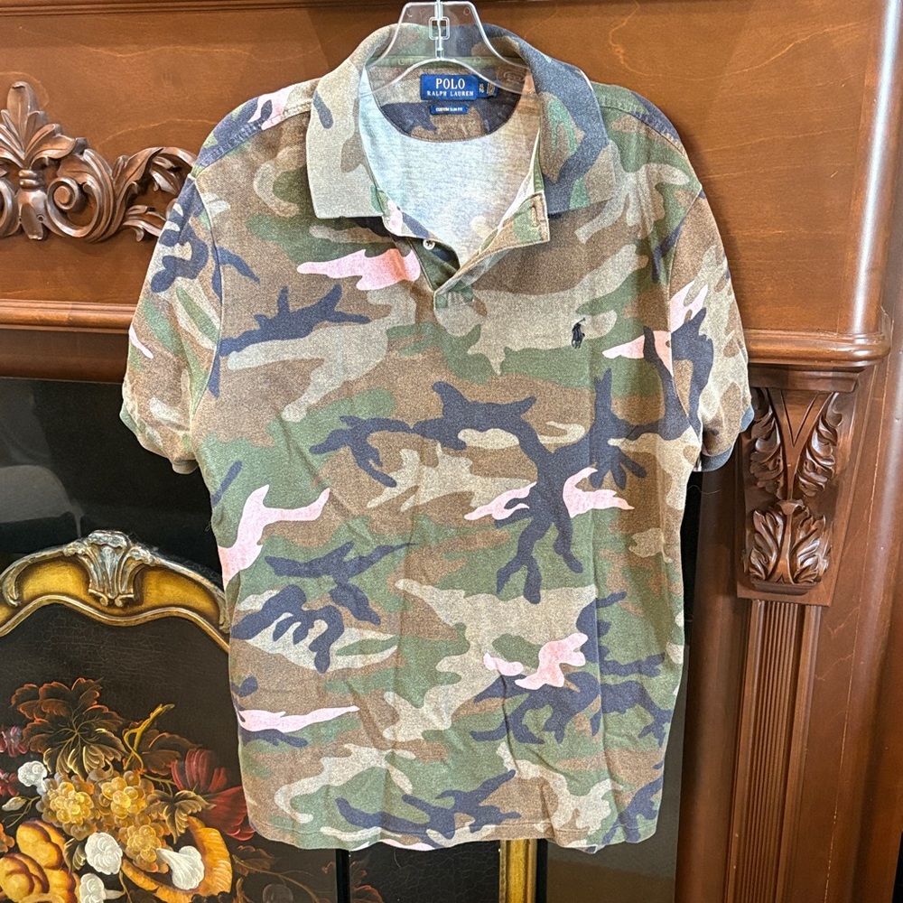 Polo by Ralph Lauren Men's Camo Polo Shirt - Green, Brown, Pink